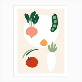 Vegetables In A Circle Art Print