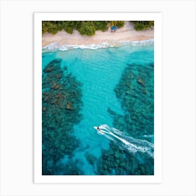 Aerial View Of A Tropical Beach Art Print