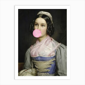 Bubble Gum Portrait, Alter Art Art Print