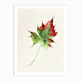 Virginia Creeper Leaf Minimalist Watercolour 3 Art Print