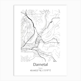 Darnetal,France Minimalist Map Art Print