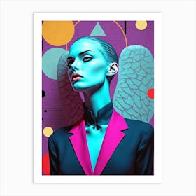 Blue Angel Woman In A Suit Art Print