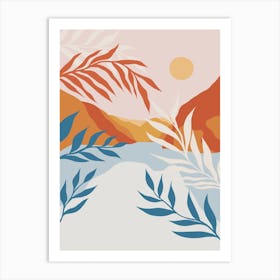 Peach Paradise Lake Art Print