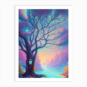 Tree By The Lake 1 Art Print