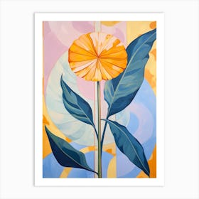 Calendula 3 Hilma Af Klint Inspired Pastel Flower Painting Art Print