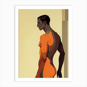 Spectrum of Identity: Nude Man In Orange Art Print