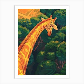 Giraffe In The Jungle 23 Art Print