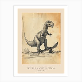 Apatosaurus Vintage Dinosaur Poster 3 Art Print