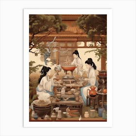 Chinese Tea Culture Vintage Illustration 8 Art Print