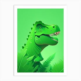 Tyrannosaurus Rex Cute Mint Dinosaur Art Print