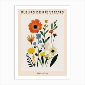 Spring Floral French Poster  Marigold 1 Art Print