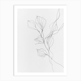 Line Drawing Of A Flower 7 Art Print