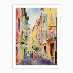 Livorno, Italy Watercolour Streets 2 Art Print