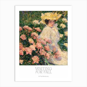 Feminist »Waiting For Fall Of The Patriarchy« Typography with Vintage Woman Painting Art Print
