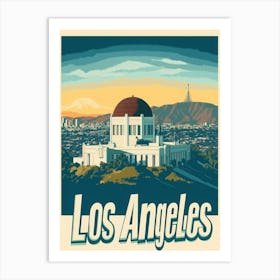 Aihrgdesign A Retro Travel Poster For Los Angeles Featuring T B831b45a D0d2 4a58 Ab23 7fc03818b63a 1 Art Print