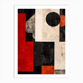 Abstract modern Painting in red black and gray Art Print