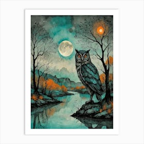 Owl In The Hood 001 Art Print