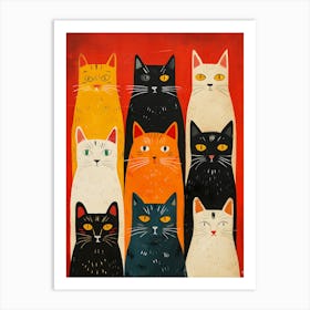 Beautiful Painting Funky Cats 18 Art Print