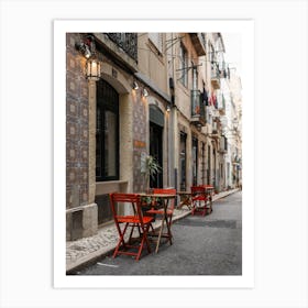 Charming Alfama Café Scene Art Print