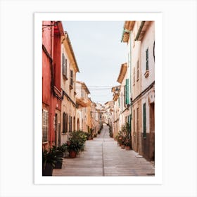 Alcudia Mallorca Street - typical Spanish street and architecture Art Print
