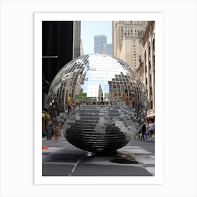 New York Downtown Giant Disco Ball 2 Art Print
