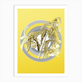 Botanical Spaendoncea Tamarandifolia in Gray and Yellow Gradient n.432 Art Print