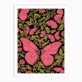 Pink Butterflies Art Print