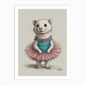 Ferret In Tutu 7 Art Print