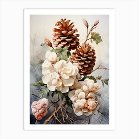 Pine Cones In Victorian Style Art Print