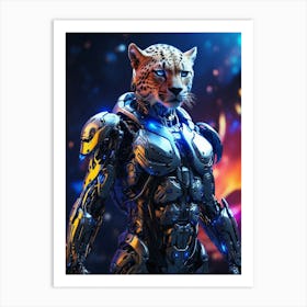 Cheetah In Cyborg Body #1 Art Print