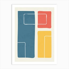 Abstract Geometric Color Blocks Art Print