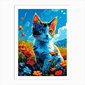 Feline Cat Creative Artwork Illustration 22 Art Print