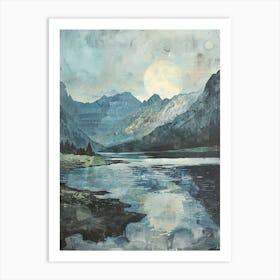 Moonlight In The Mountains Art Print