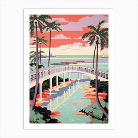 Seven Mile Bridge, Florida, United States, Colourful 4 Art Print