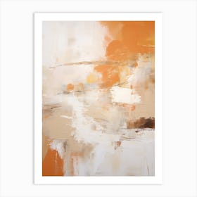 Orange And Brown Abstract Raw Painting 2 Art Print