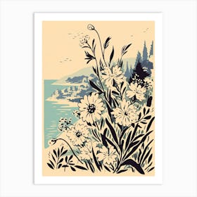 French Riviera, Flower Collage 2 Art Print