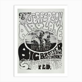 Jefferson Airplane Big Brother Fillmore Mini Concert Poster Art Print