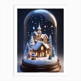 Magical Christmas snow globe Art Print