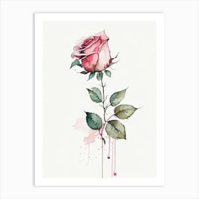 Rose Herb Minimalist Watercolour 2 Art Print