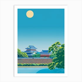 Tokyo Imperial Palace 5 Colourful Illustration Art Print
