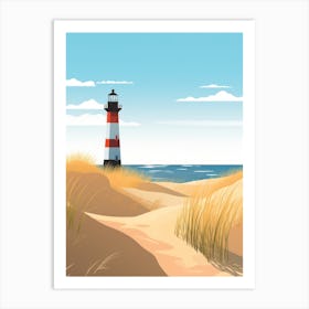 Baltic Sea And North Sea, Minimalist Ocean and Beach Retro Landscape Travel Poster Set #5 Art Print