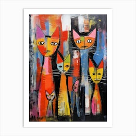 Cats Abstract Expressionism 4 Art Print