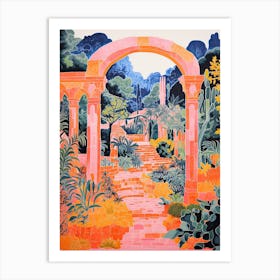 Generalife Gardens Abstract Riso Style 1 Art Print