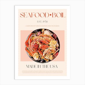 Seafood Boil Mid Century Art Print