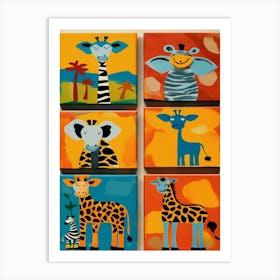 Children's Drawing of Giraffes Art Print