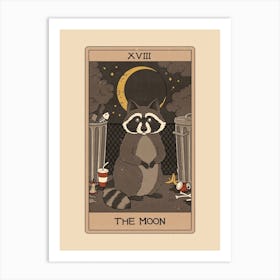 The Moon   Raccoons Tarot Art Print