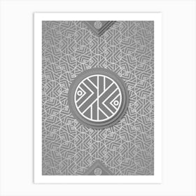 Geometric Glyph Sigil with Hex Array Pattern in Gray n.0294 Art Print