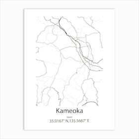 Kameoka,Japan Minimalist Map Art Print