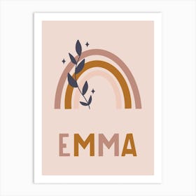 Boho Rainbow, Emma Lettering, Baby Art Print