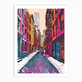 Tribeca New York Colourful Silkscreen Illustration 3 Art Print